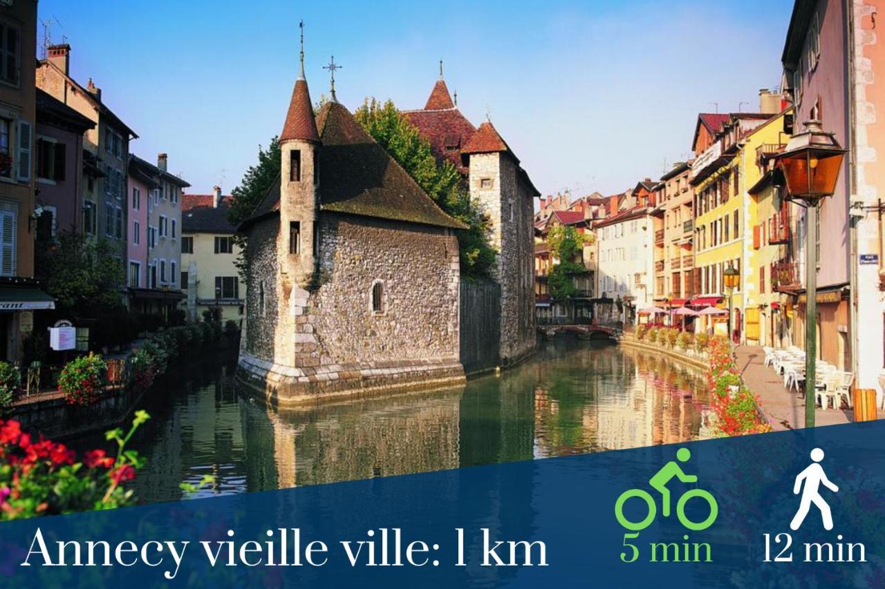 Homey Montaigne - New - A 1 Min A Pied Du Lac D'Annecy - 2 Balcons Prives - Appartement Avec 2 Chambres - Stationnement Gratuit Toute L'Annee Sauf En Ete - Juin A Aout 외부 사진