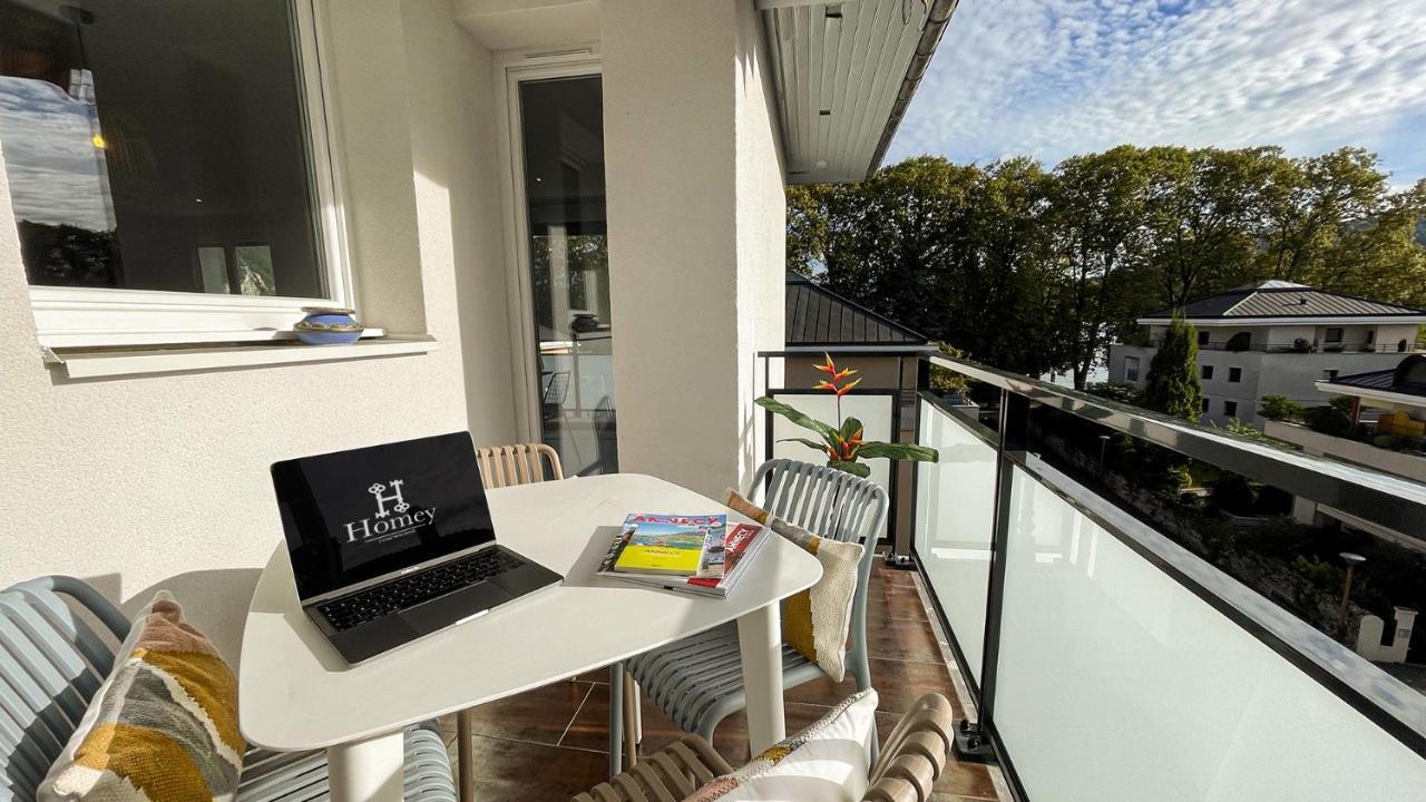Homey Montaigne - New - A 1 Min A Pied Du Lac D'Annecy - 2 Balcons Prives - Appartement Avec 2 Chambres - Stationnement Gratuit Toute L'Annee Sauf En Ete - Juin A Aout 외부 사진
